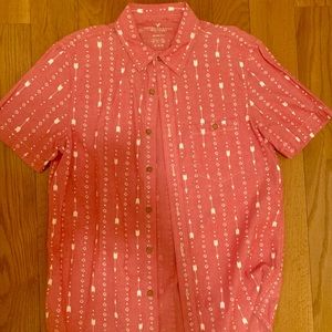 American Eagle short sleeve men’s red Button down